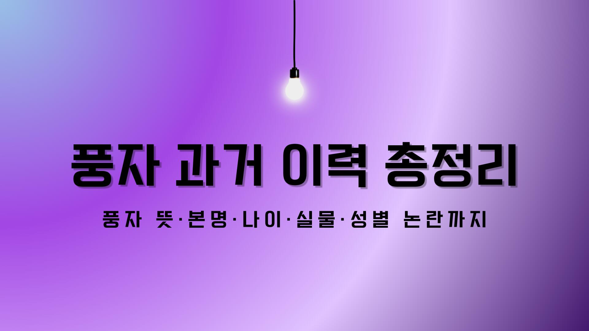 풍자 과거 이력 총정리 – 풍자 뜻·본명·나이·실물·성별 논란까지