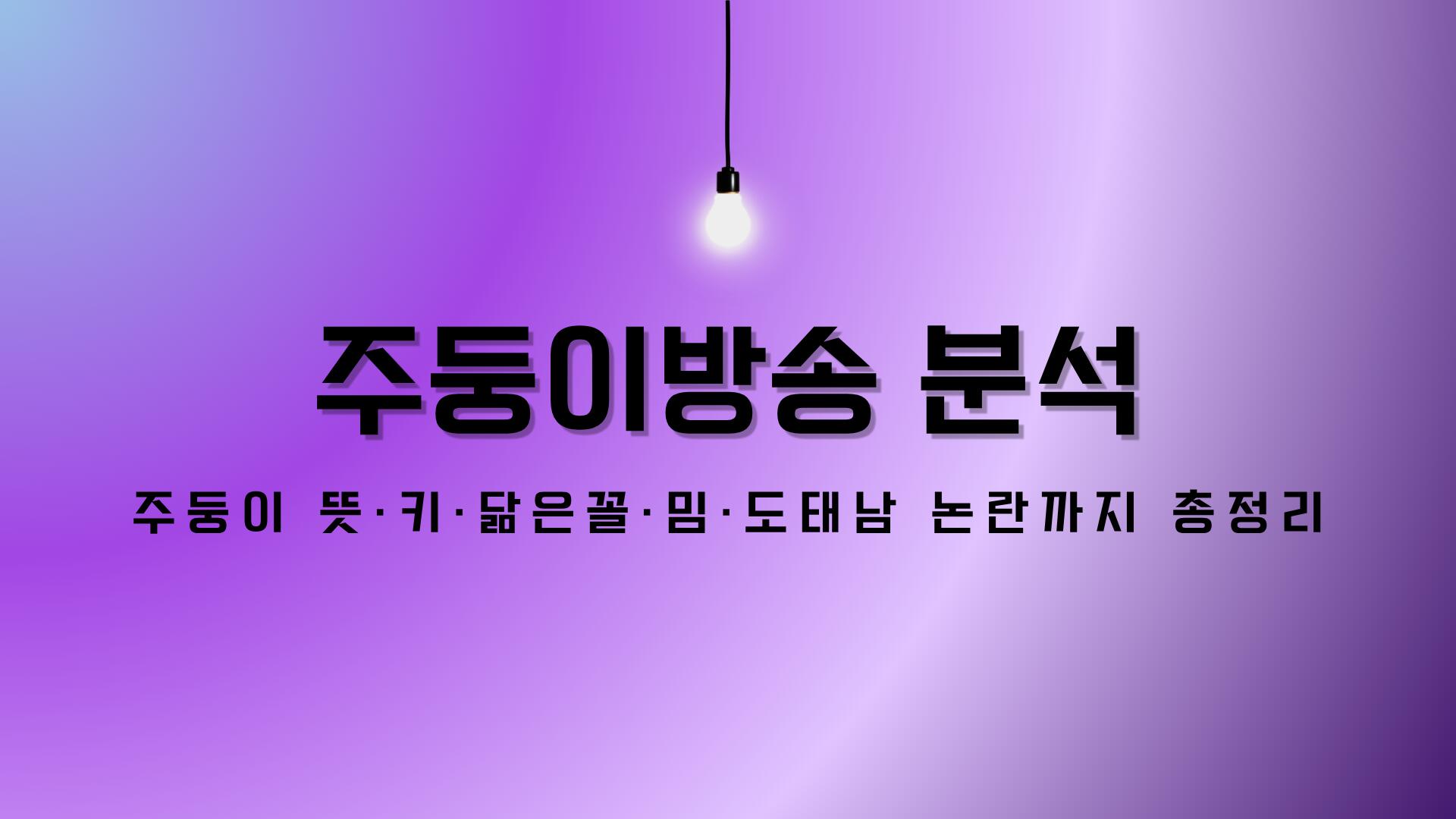 주둥이방송 분석 – 주둥이 뜻·키 밈·도태남 논란까지 총정리
