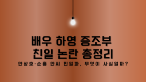 배우 하영 증조부 친일 논란 총정리 – 안상호·순흥 안씨 친일파, 무엇이 사실일까?